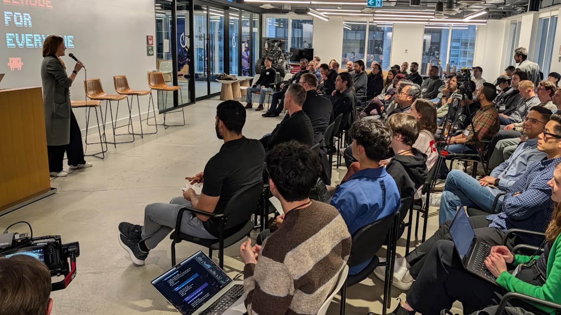 Team collaborating during an AI workshop